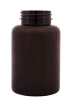 Plastic bottle with wide neck 300 ml brown, thread GL44