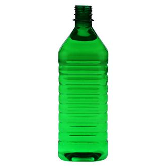 Plastová láhev 1 l zelená - hranatá