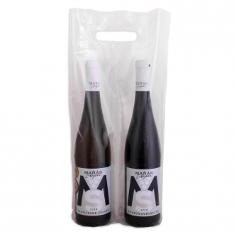 Plastic bag limpid for 2 bottles