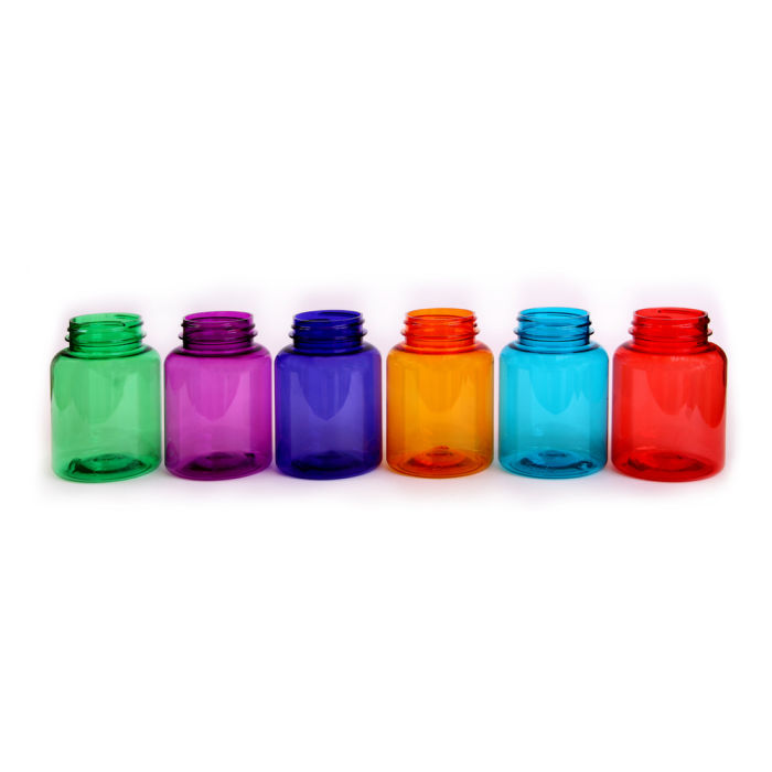 Plastic bottles with wide neck 200 ml color, thread GL44 - foto č.2