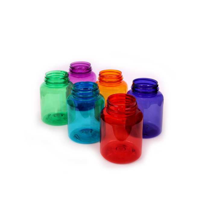 Plastic bottles with wide neck 200 ml color, thread GL44 - foto č.4