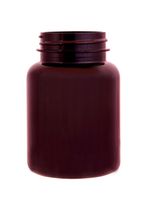 Plastic bottle with wide neck 150 ml brown, thread GL44