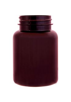 Plastic bottle with wide neck 150 ml brown, thread GL44