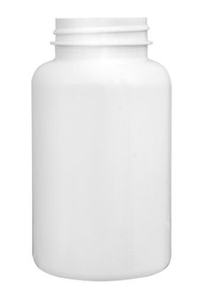 Plastová lahvička se širokým hrdlem 250 ml bílá, závit GL44