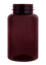 Plastic bottle with wide neck 250 ml brown, thread GL44