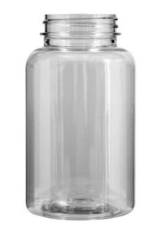 Plastic bottle with wide neck 250 ml limpid, thread GL44