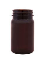 Plastic bottle with wide neck 100 ml brown, thread GL44
