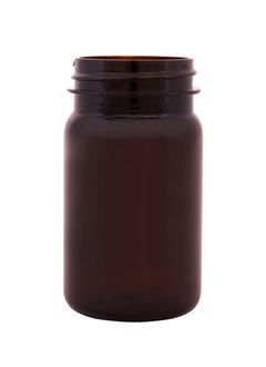 Plastic bottle with wide neck 100 ml brown, thread GL44