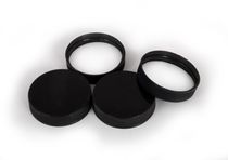 Set of plastic caps with gasket, GL 44 - black/white