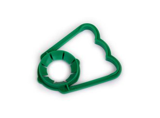 Small green carrying handle for PET bottles