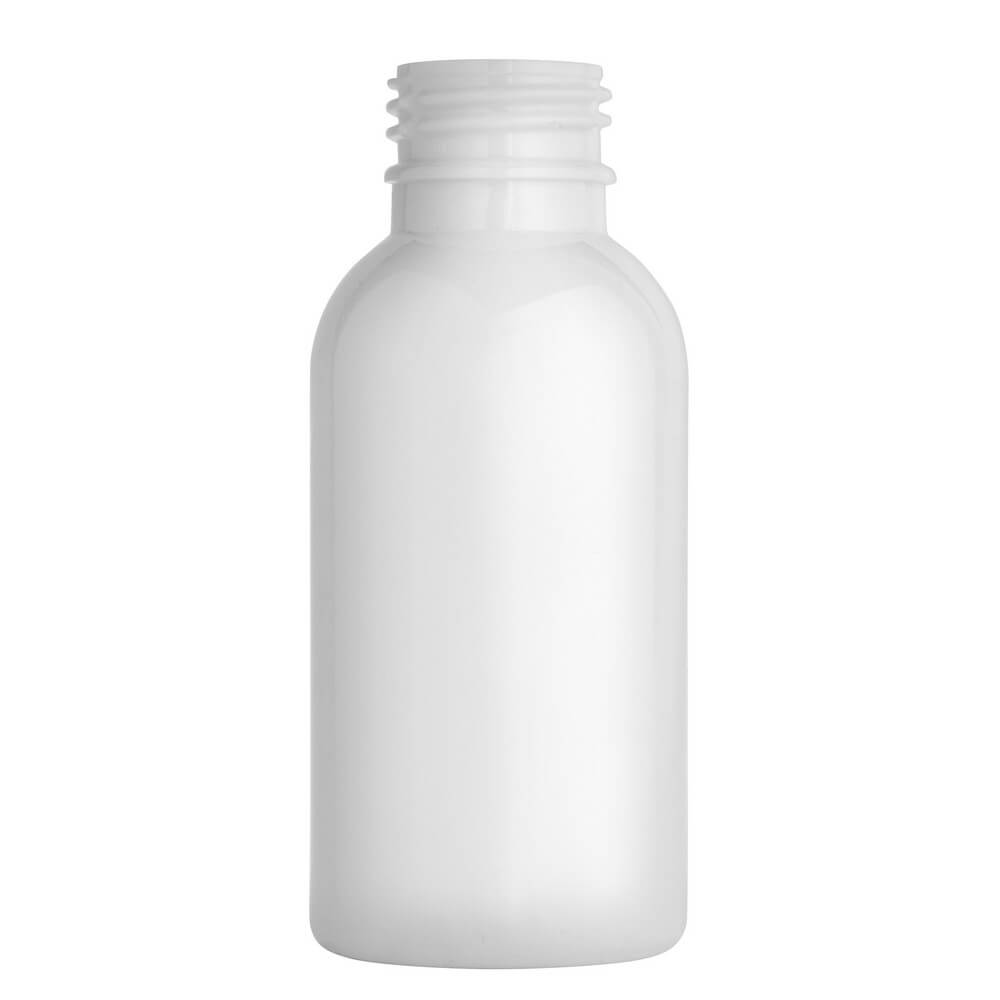 Výroba plastových obalů | Plastová lahvička 100 ml bílá, závit PCO 28